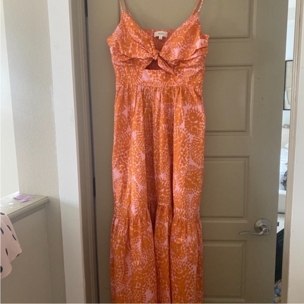 A.L.C. Orange and White Maxi Dress